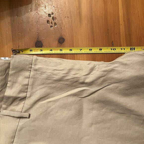 Calvin Klein Women’s Tan Linen Blend Cropped Straight Pants Size 16 - Picture 7 of 8